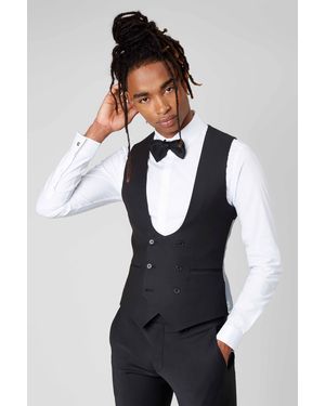 Twisted Tailor Ellroy Skinny Fit Wool Waistcoat - Blue
