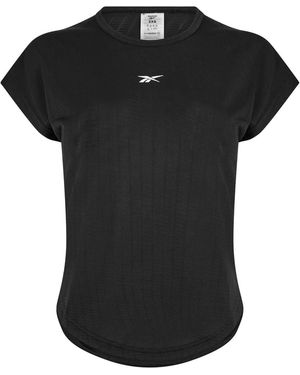 Reebok Perforated Regular Fit Crew Neck T-Shirt - Black