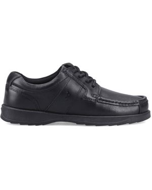 Pod Logan Leather Senior School Shoes - Black