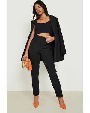 Boohoo High Waist Tapered Tailored Suit Trousers - Blue