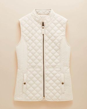 Joules Minx Diamond Quilt Gilet - Natural