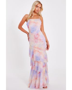 Quiz Light Tie Dye Maxi Dress - Pink