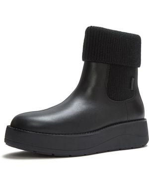 Fitflop Gen-Ff Roam Knit Leather Boots - Black