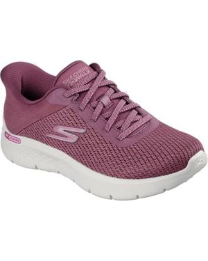 Skechers Go Walk Flex Textile Burgundy Trainers - Purple