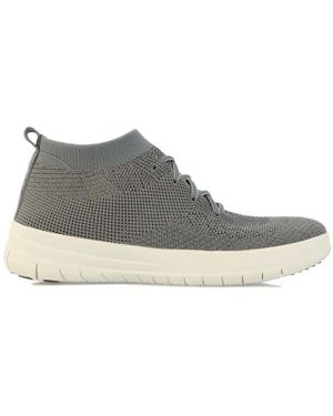 Fitflop S Fit Flop Uberknit Slip On High Top Trainers - Grey