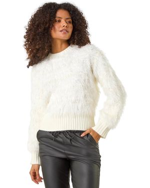 D.u.s.k Fluffy Knit Jumper - White