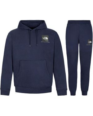 The North Face Small Box Hooded Tracksuit Set Cotton - Blue