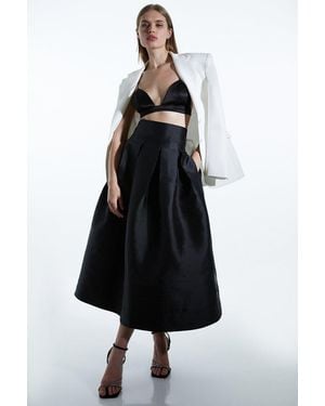 Karen Millen Twill Woven Prom Maxi Skirt - Black