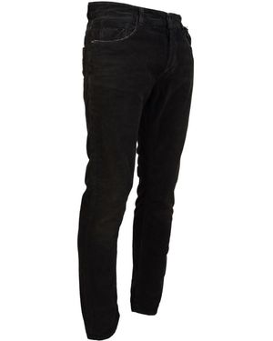 CoSTUME NATIONAL Cotton Corduroy Casual Jeans - Black