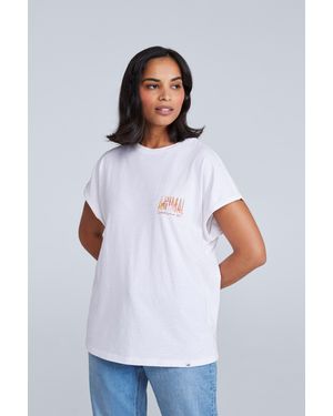 Mountain Warehouse 'Holly' Logo T-Shirt With Turn Up Cuffs Cotton Breathable Summer Tee - White