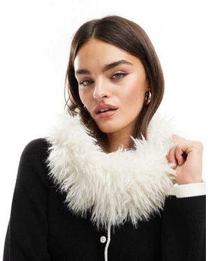 ASOS Snood With Long Faux Fur - Black