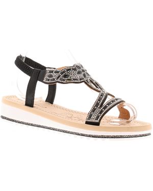 Platino Sparkly Sandals Gleen Elasticated - Metallic