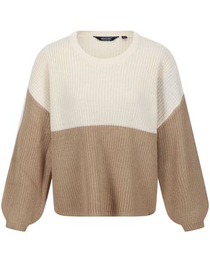 Regatta Ladies Kamaria Knitted Jumper (Light Vanilla/Barleycorn) - White