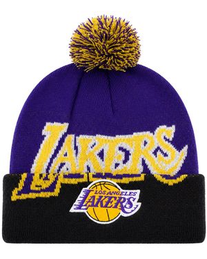 Mitchell & Ness Nba Los Angeles Lakers Double Take Knit Beanie - Purple