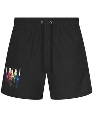 Amiri Ma Drip Logo Swim Trunks - Black