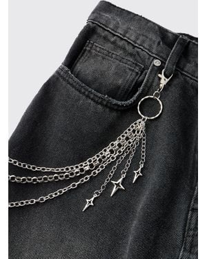 BoohooMAN Jean Chain With Stars - Black