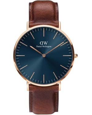 Daniel Wellington Dw00100626 Classic St Mawes Rose 40Mm Watch - Blue