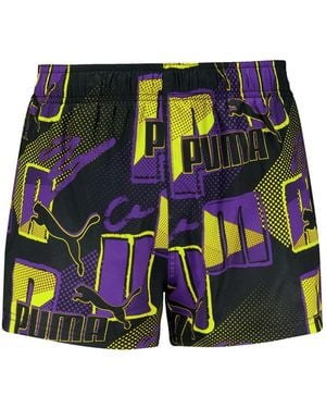 PUMA Print Logo Swim Shorts - Green