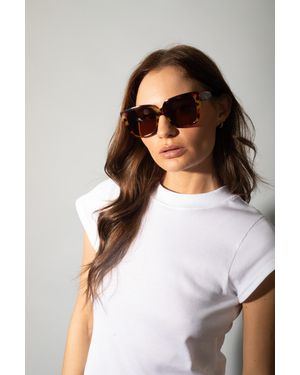 SVNX Tortoiseshell Oversized Cat Eye Sunglasses - Orange
