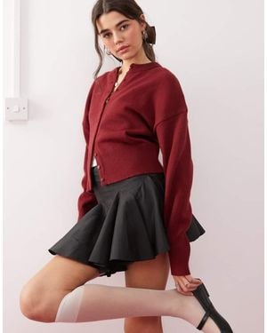 Miss Selfridge Taffeta Mini Skirt - Red