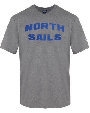 North Sails Block Brand Logo T-Shirt Cotton - Grey