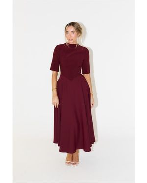 Odd Muse The Ultimate Half Length Sleeve Midi Dress - Red