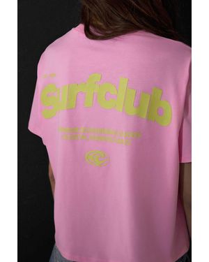 Grimelange Printed Crew Neck T-Shirt - Pink