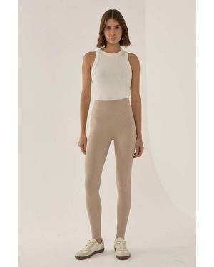 Hiccup Cream Thick Leggings - Natural