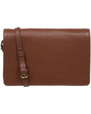 Pure Luxuries Gwen' Dark Nappa Leather Cross Body Bag - Brown