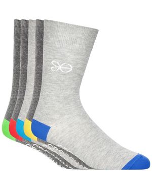 Crosshatch Posical Logo Crew Socks (Pack Of 5) /Multicoloured) - Grey