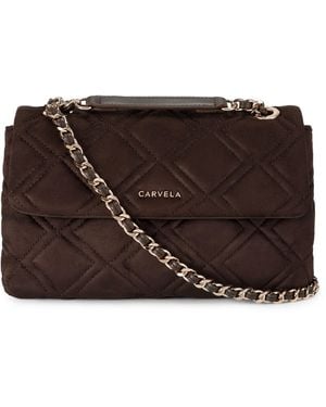 Carvela Kurt Geiger Suedette Large Rosa Chain Shoulder Bag - Brown