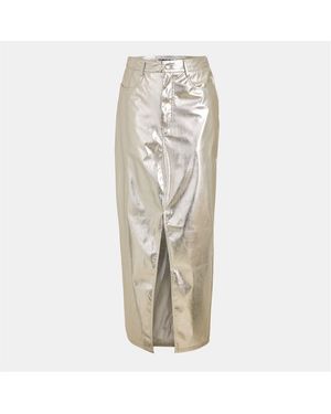 Amy Lynn Amylynn Metallic Maxi Pencil Skirt - Natural
