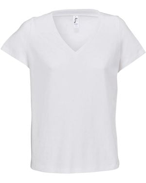 Sol's Ladies Regent V Neck T-Shirt - White