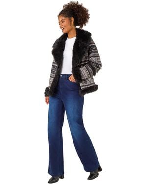 D.u.s.k Faux Fur Jaquard Aviator - Blue