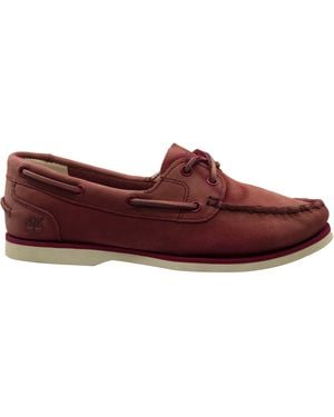 Timberland Classic Boat Unlined Leather Lace Up Shoes A14Dv Leather (Archived) - Red