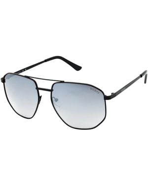 Guess Smoke Mirrored Lens Shiny Sunglasses - Blue
