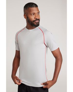 Mountain Warehouse 'Aero Ii' Short Sleeve Top With Reflective Print Isocool Sports Tee - White