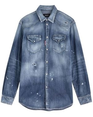 DSquared² Cool Guy Western Shirt Cotton - Blue