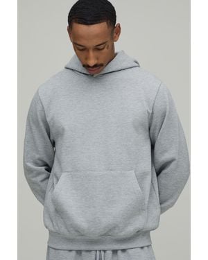 BoohooMAN Regular Fit Premium 480Gsm Over The Head Hoodie - Grey