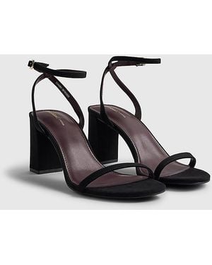 River Island Heeled Sandals Wide Fit Open Toe Textile - Blue