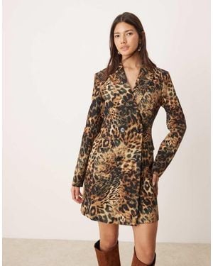 Miss Selfridge Longline Blazer Dress - Natural