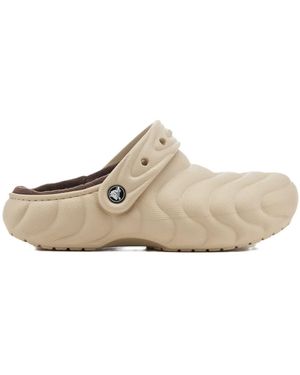 Crocs™ Classic Lined Shuv Wave Patterned Clogs - Natural
