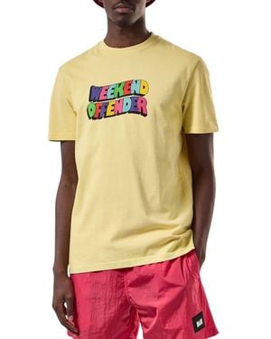 Weekend Offender T Shirts Hallelujah Graphic Crew Neck Cotton Summer Tee - Yellow