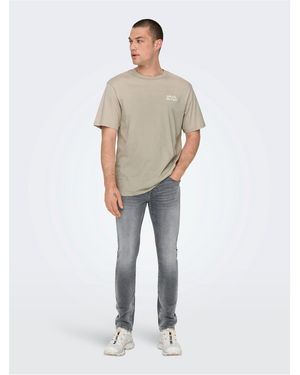 ONLY Five Pocket Design Slim Fit Jeans - Grey