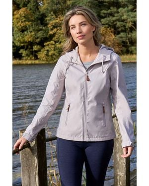 Mountain Warehouse 'Iona' Softshell Jacket With Multiple Pockets Water Resistant Casual Everyday Coat - Grey