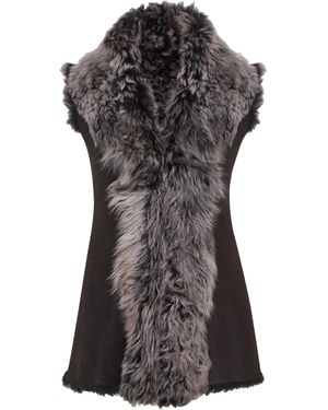 Infinity Leather Toscana Shearling Nappa Sheepskin Gilet - Black