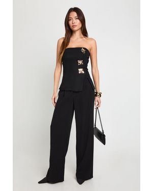 Boohoo Wide Leg Trousers - Black