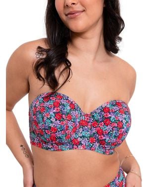 Curvy Kate Kitsch Bandeau Bikini Top - Blue