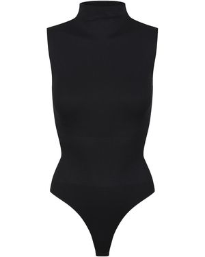 Ruey Ladies Essentials Sleeveless Turtleneck Bodysuit Sculpting Recycled Stretch Fit - Black