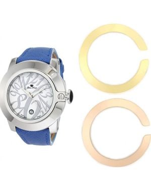 Glamrocks Jewelry Gr32080 Ladies Watch And Bezels Gift Set - Blue